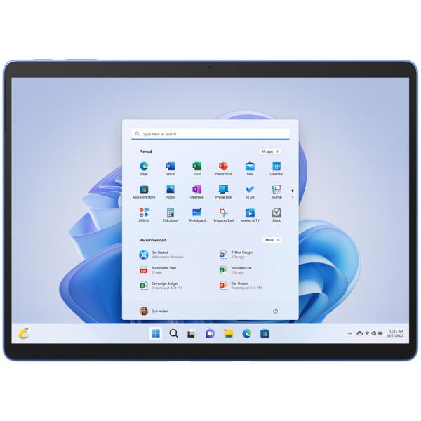 ⁦טאבלט Microsoft Surface Pro 9 Core™ i5-1245U 256GB SSD 16GB 13" (2880x1920) Touch 120Hz Windows 11 Pro with 2 Cameras SAPPHIRE⁩ – תמונה ⁦2⁩