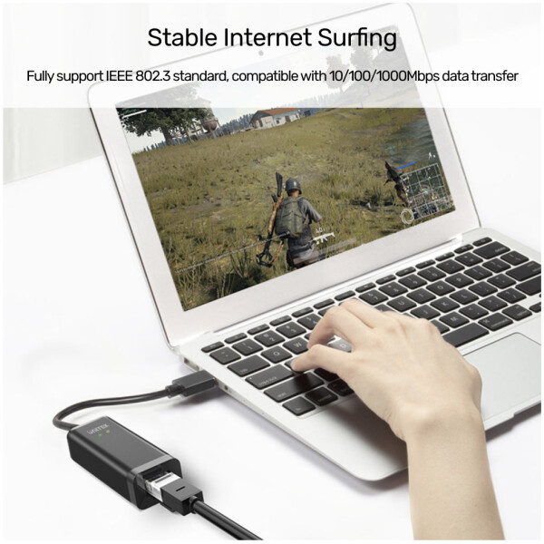 ⁦מתאם Unitek USB 3.0 to Gigabit Ethernet Adapter - שחור⁩ – תמונה ⁦4⁩