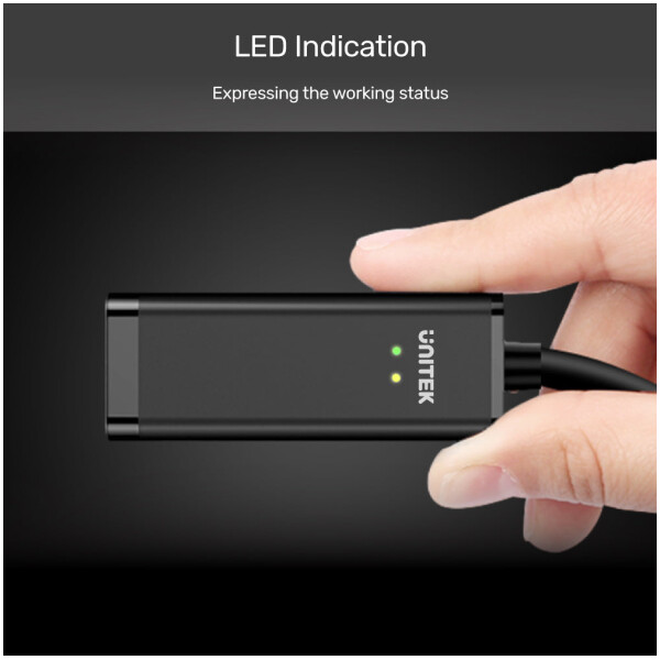 ⁦מתאם Unitek USB 3.0 to Gigabit Ethernet Adapter - שחור⁩ – תמונה ⁦6⁩