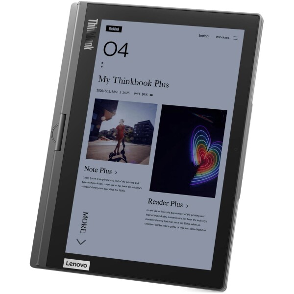 ⁦מחשב נייד עם מסך כפול Lenovo ThinkBook Plus IRU Gen 4 DUAL SCREENS Core™ i5-1335U 512GB SSD 16GB 13.3" (2880x1800) OLED TOUCHSCREEN + 12" (2560x1600) TOUCHSCREEN WIN11 Pro STORM GRAY Backlit Keyboard FP Reader⁩ – תמונה ⁦2⁩