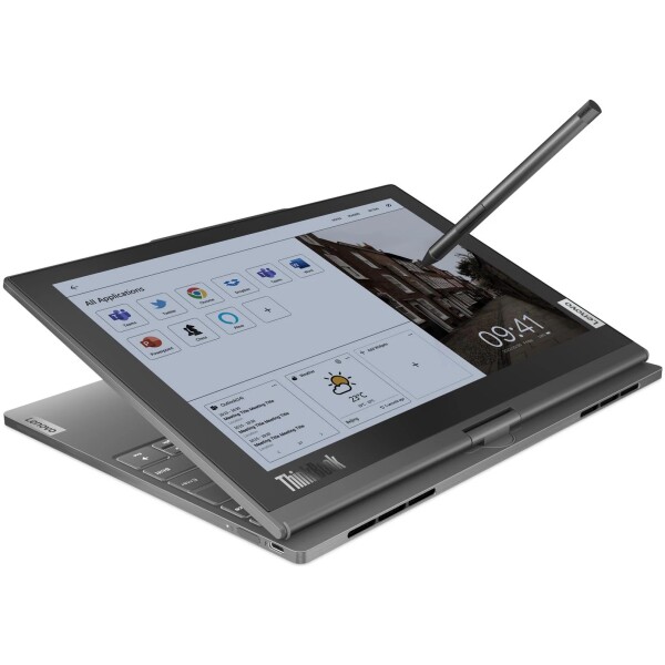 ⁦מחשב נייד עם מסך כפול Lenovo ThinkBook Plus IRU Gen 4 DUAL SCREENS Core™ i5-1335U 512GB SSD 16GB 13.3" (2880x1800) OLED TOUCHSCREEN + 12" (2560x1600) TOUCHSCREEN WIN11 Pro STORM GRAY Backlit Keyboard FP Reader⁩ – תמונה ⁦4⁩