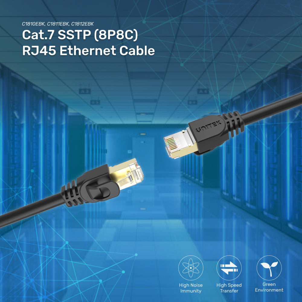 כבל רשת Unitek Cat 7 SSTP RJ45 Ethernet Cable - אורך 3 מטר – תמונה 4