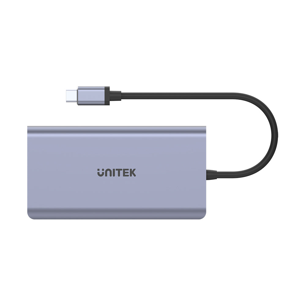 תחנת עגינה Unitek uHUB S7+ 7-in-1 USB-C Ethernet Hub with MST Dual Monitor, 100W Power Delivery and Card Reader – תמונה 4