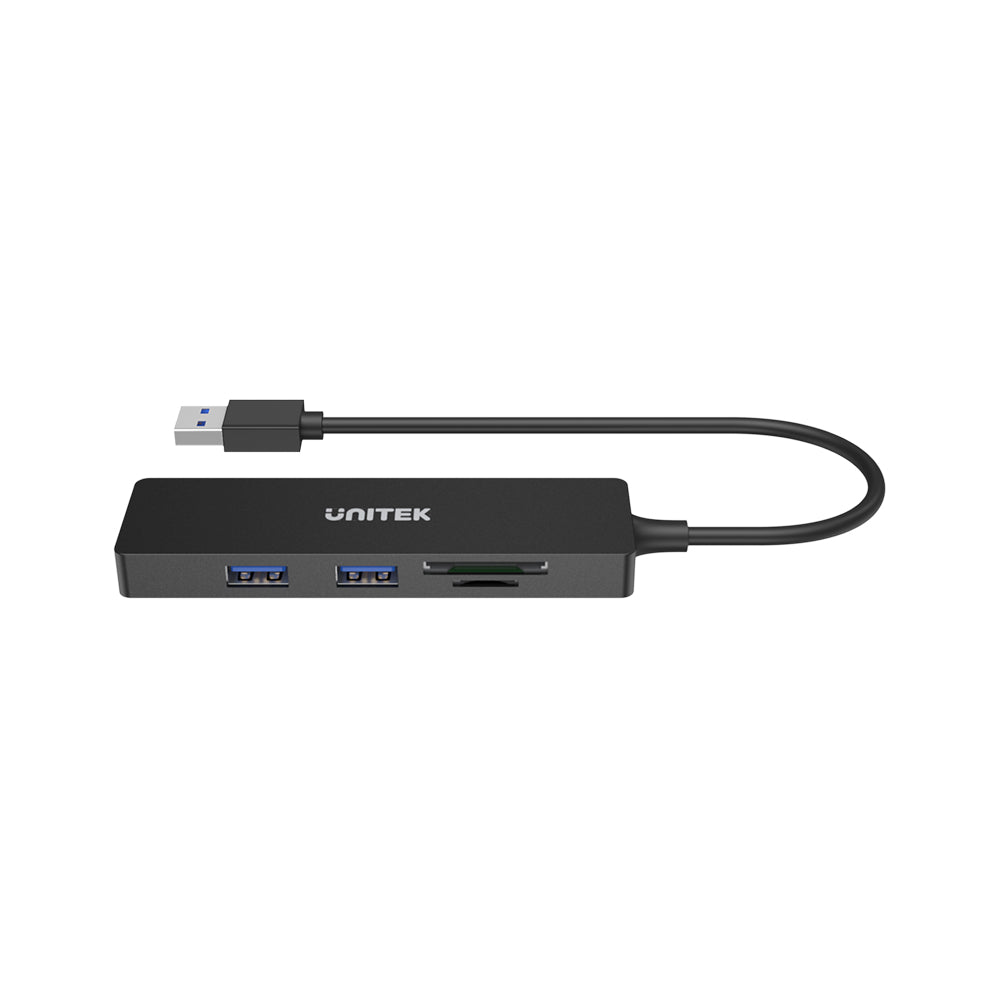 מפצל + קורא כרטיסי זכרון Unitek uHUB Q4+ 5-in-1 USB 3.0 Hub with Dual Card Reader – תמונה 5