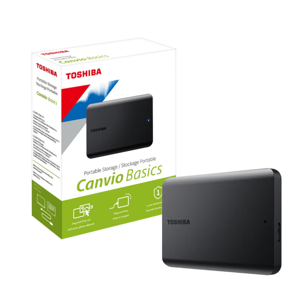 דיסק גיבוי חיצוני Toshiba Canvio Basics 1TB HDD 2.5" שחור
