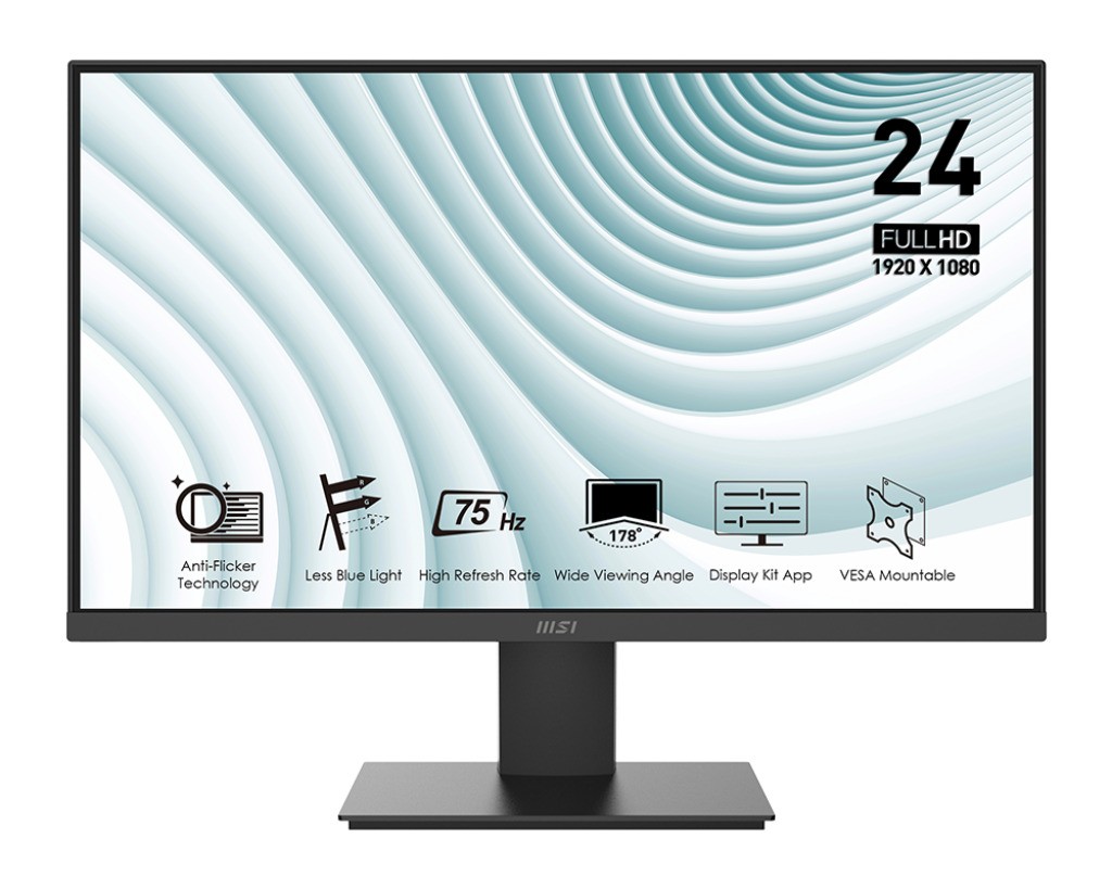 מסך מחשב MSI PRO MP241X 23.8" 75Hz FHD 1920*1080 4ms 16:9 VESA,HDMI,VGA