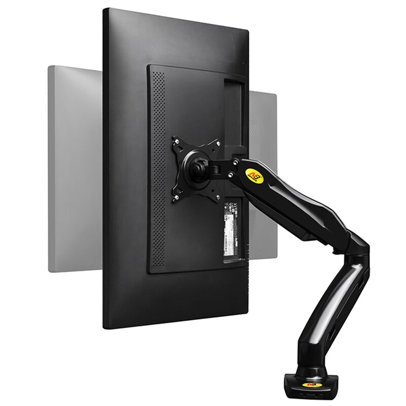 זרוע שולחנית למסך מחשב בודד North Bayou F80 17-30" VESA 75/100mm עד משקל 9kg - בוכנת גז - צבע שחור – תמונה 3