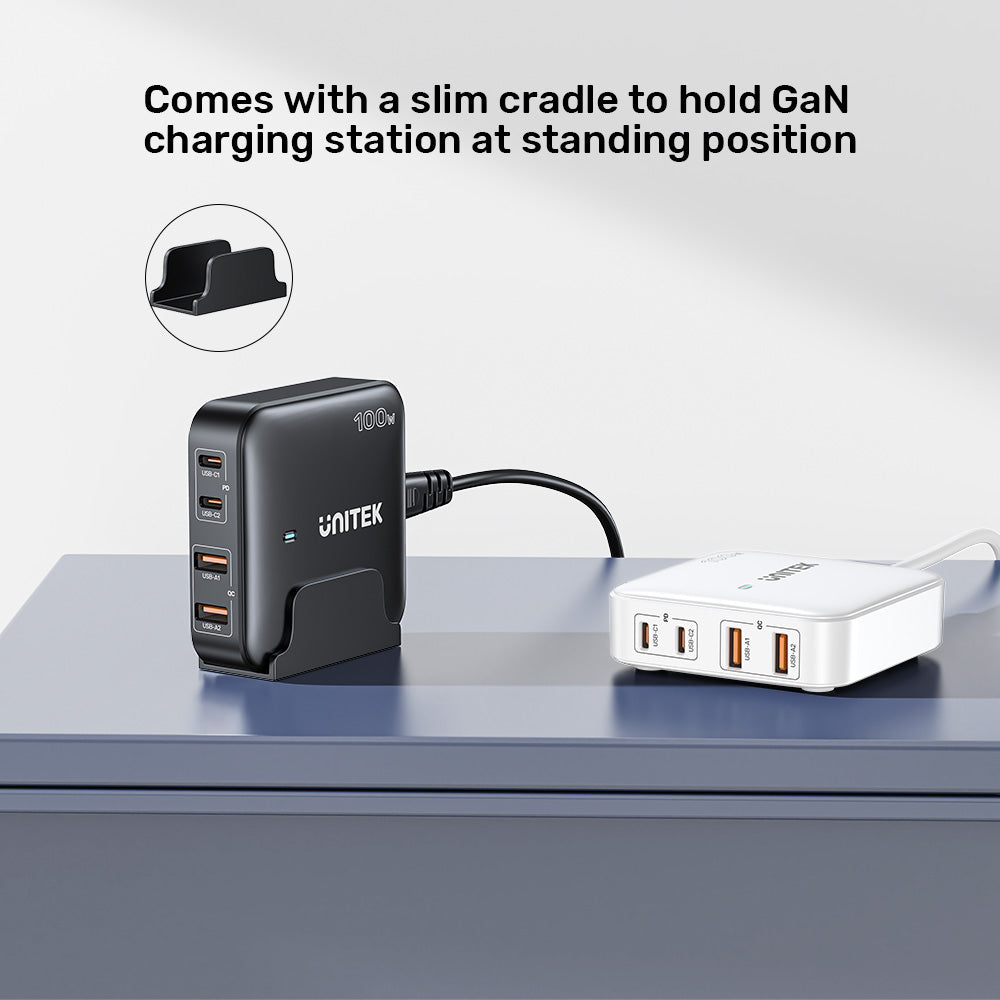 תחנת הטענה Unitek 100W Desktop GaN Charging Station (מתאים גם למחשב נייד בType C) – תמונה 4