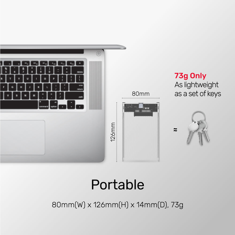 מארז שקוף לדיסק Unitek DiskGuard Limpid R USB-C to SATA6G 2.5 HDD/SSD HDD & SSD Enclosure – תמונה 10