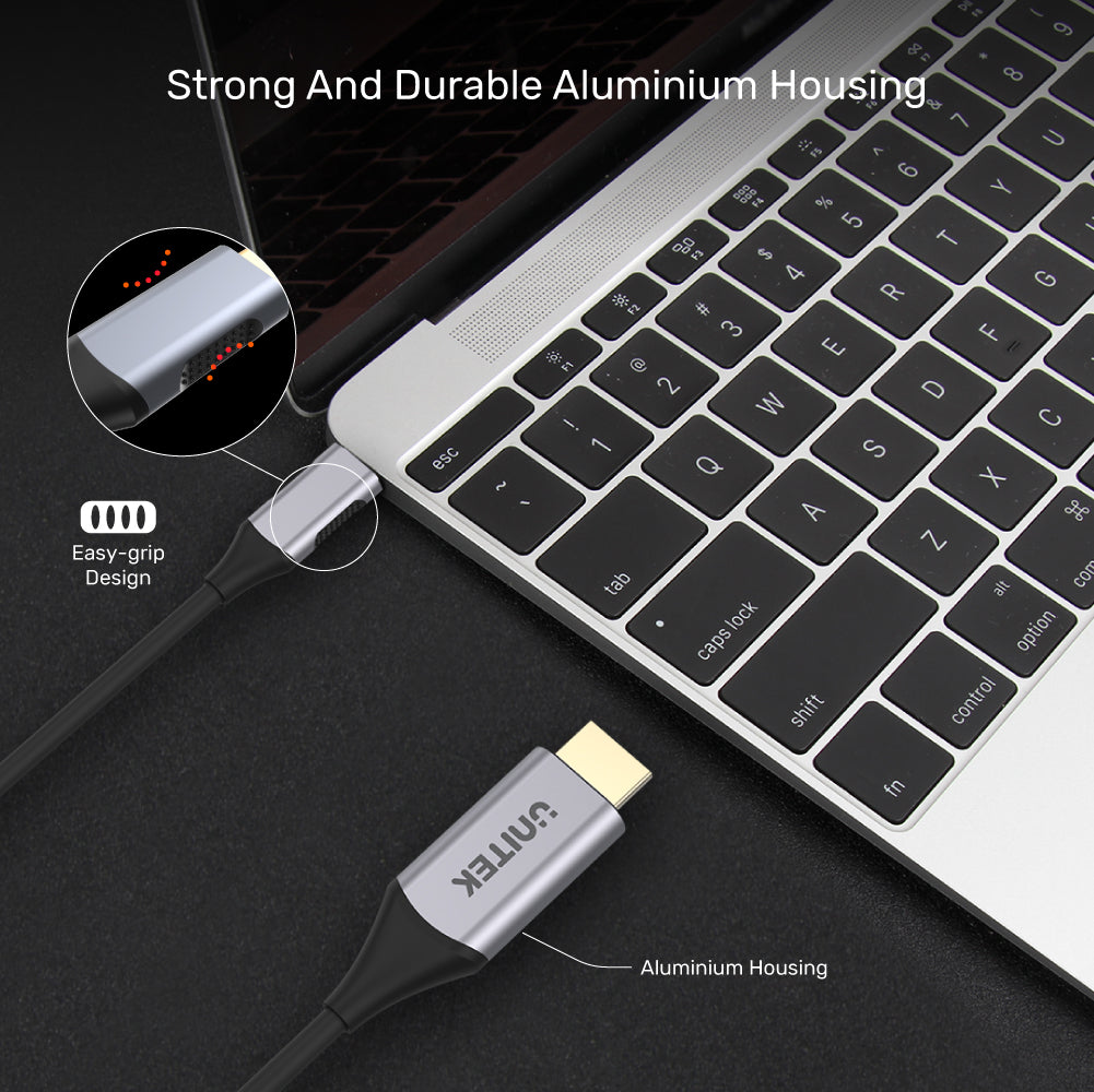 כבל Unitek 4K 60Hz USB-C to HDMI 2.0 Cable - אורך 1.8 מטר – תמונה 6