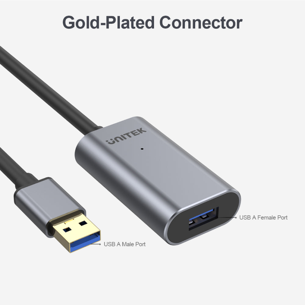כבל מאריך אקטיבי Unitek USB 3.0 Extension Cable - אורך 5 מטר – תמונה 7