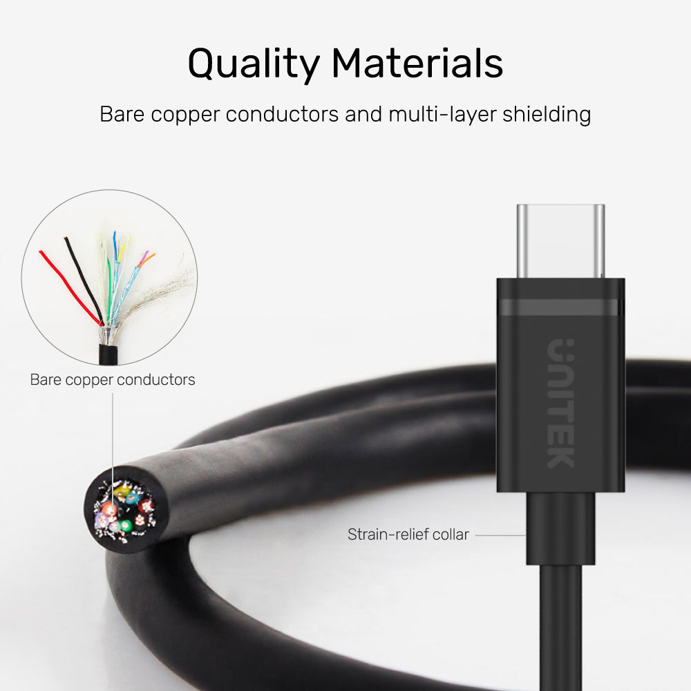 כבל נתונים וטעינה Unitek USB-C PD60W Charging Cable with 5Gbps (USB 3.0) – תמונה 4