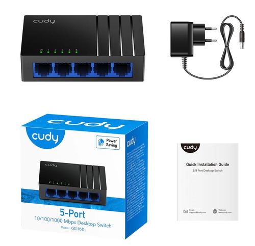 סוויטש רשת Cudy 5 Port Ethernet Switch 1000Mbps GS105D – תמונה 2