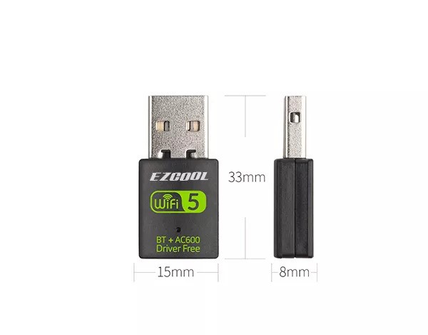דונגל EZCool BWA-260 Wi-Fi 600Mbps Dual Band 2.4&5G 11AC + Bluetooth – תמונה 2