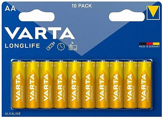 מארז 10 סוללות VARTA LR06 ALKALINE AA