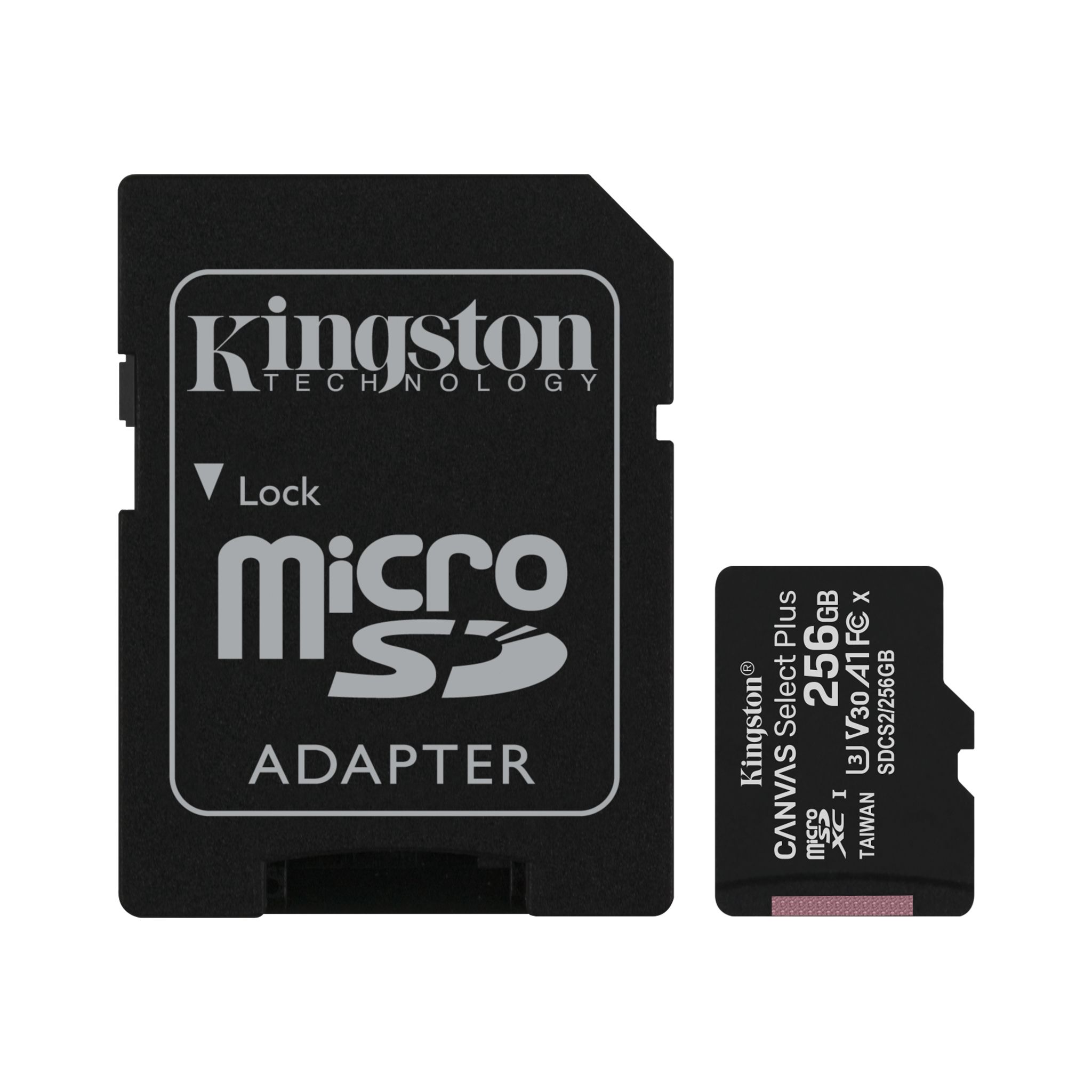 כרטיס זכרון עם מתאם Kingston MicroSD Canvas Select+ 256GB – תמונה 2