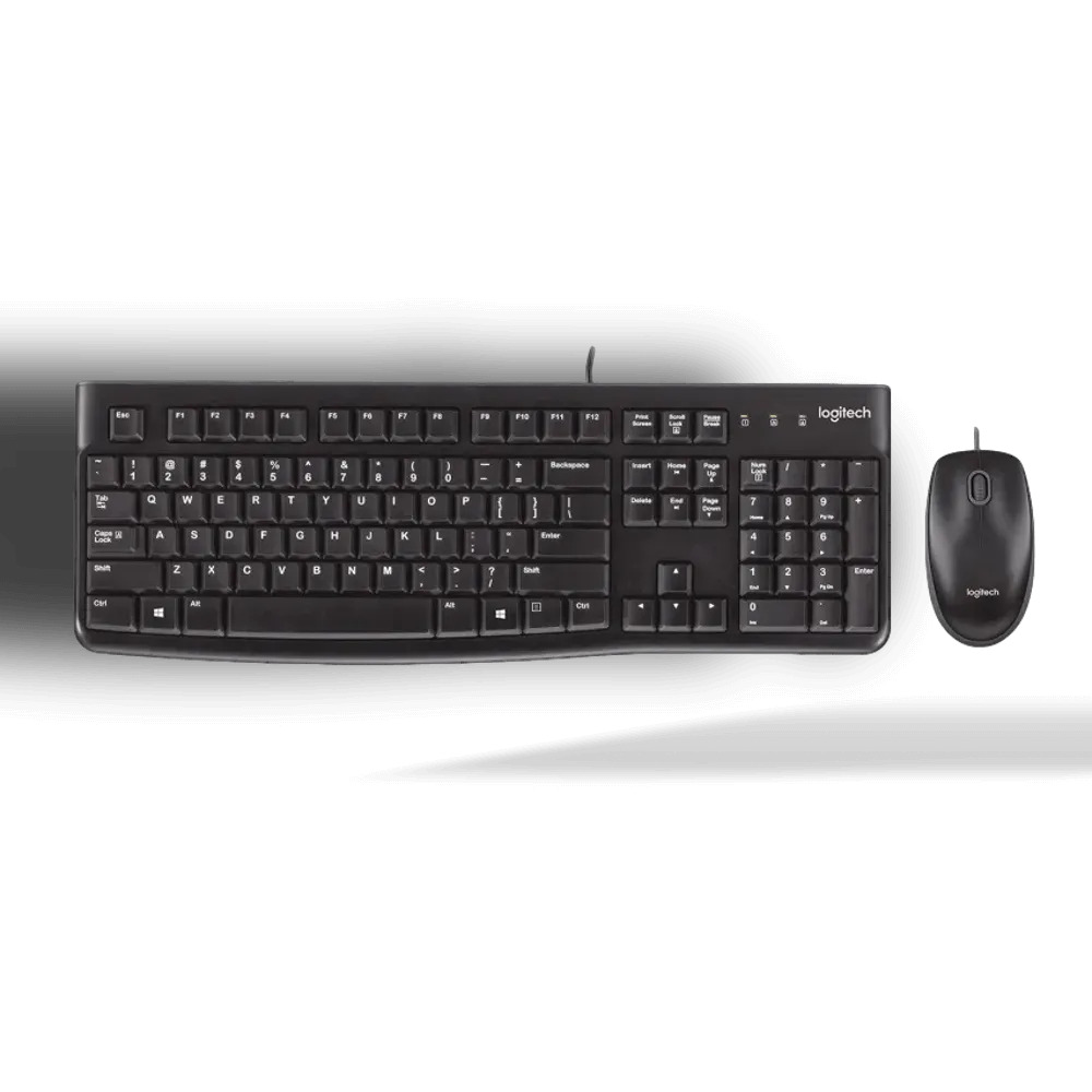 סט חוטי מקלדת ועכבר Logitech MK120 - צבע שחור, עברית/אנגלית
