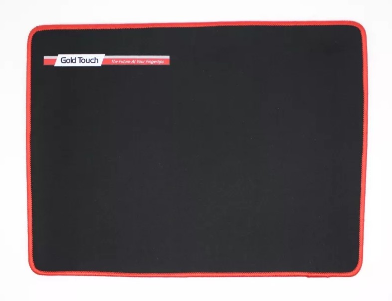 פד עכבר שטוח GoldTouch צבע שחור, תפר בצבע אדום 24*32 ס"מ