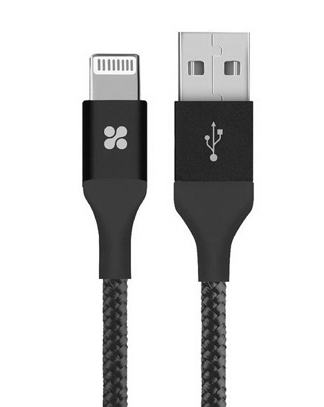 כבל TopX USB 2.0 To Lightning כבל שזור, צבע שחור 1.8m